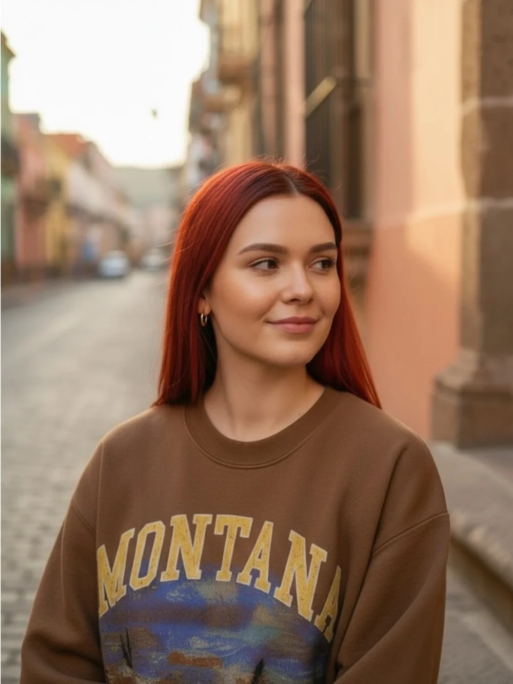 Montana Graphic Crewneck Sweatshirt - Brown xs - Picture 1 of 7